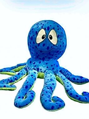 Blue Polka Dot Octopus Plush Toy - Soft Kids Toy